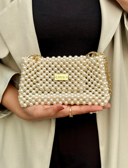 Pearl Beaded Bag - Elegant Handcrafted Bridal & Party Accessory